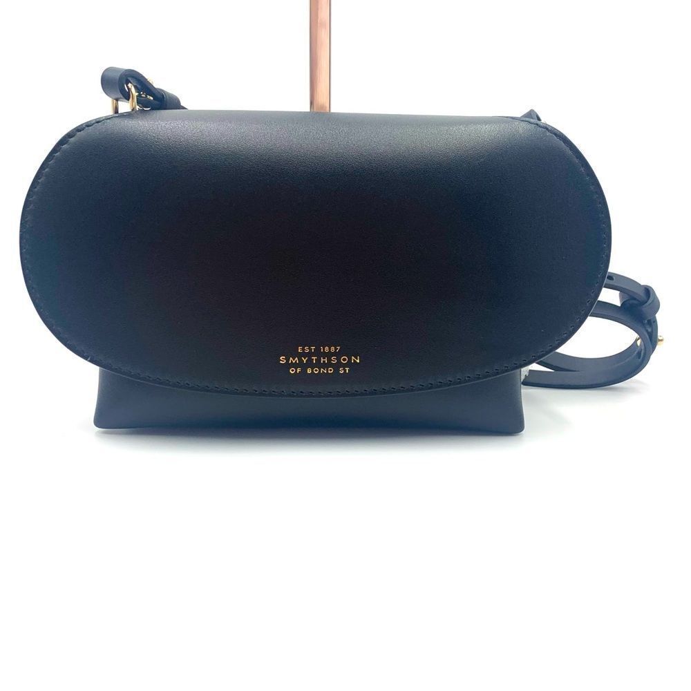 Auth New, Never Used Smythson Black Mini Crossbody Pillow Bag Pristine Condition - Picture 3 of 16